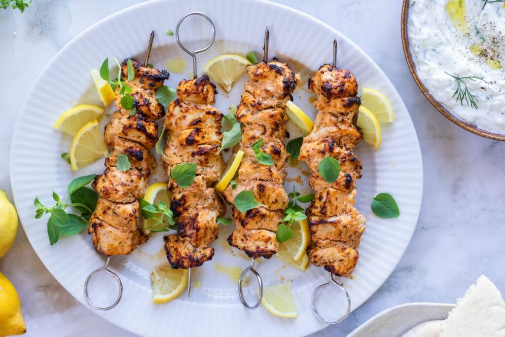 souvlaki z kuřecího masa