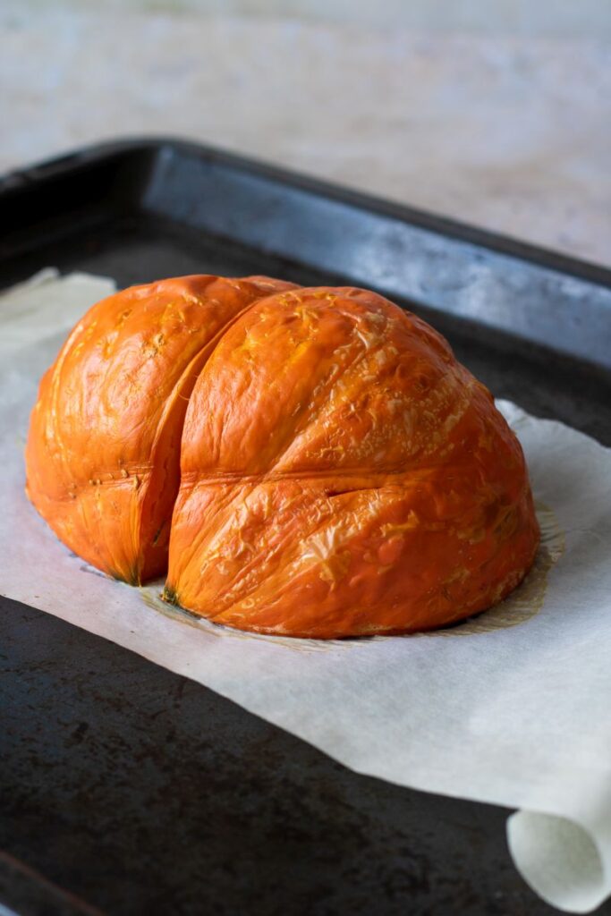 pečená dýně na dýňové pyré