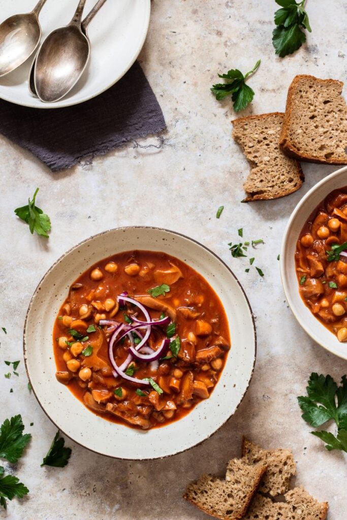 hlívový guláš s cizrnou