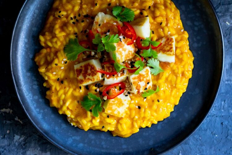 dýňové rizoto s halloumi