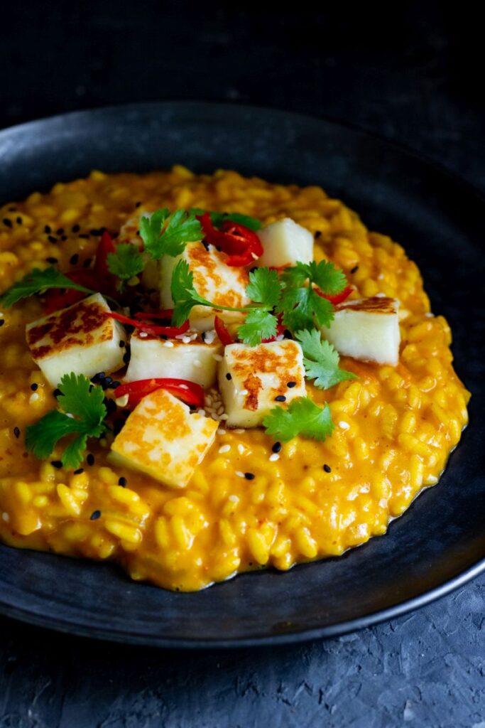 dýňové rizoto s halloumi