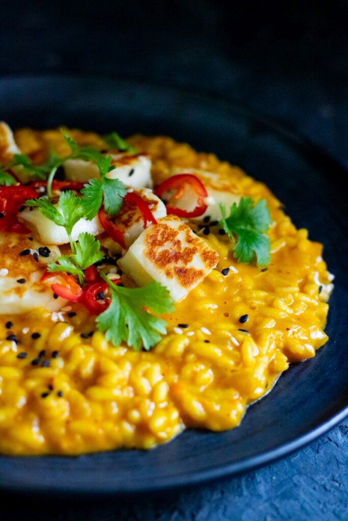 dýňové rizoto s halloumi